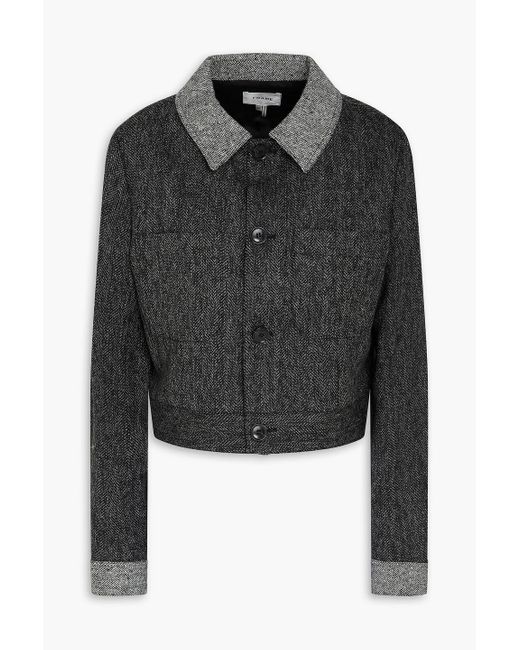 FRAME Black Wool-Blend Tweed Jacket