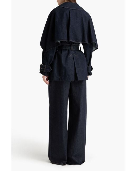 タイムセール！Zimmermann Denim Trench Cape Coat Zimmermann Denim Trench Coat in Blue | Lyst UK