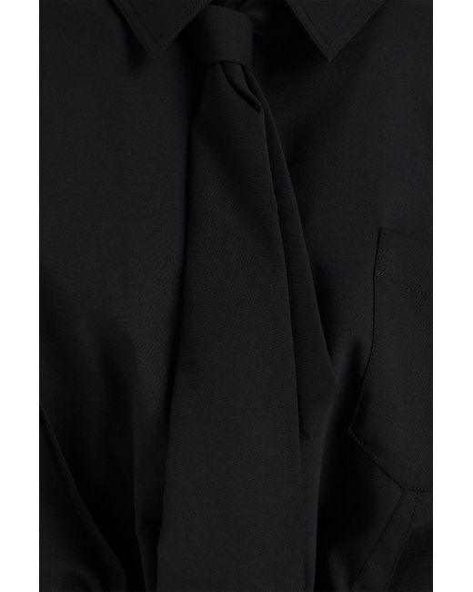 Jacquemus Black Cravate Cropped Wool-blend Shirt