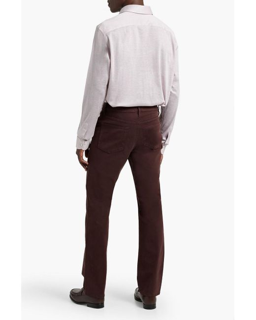 Canali Pink Cotton, Silk And Linen-Blend Shirt for men