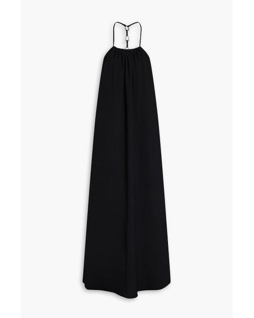 Jonathan Simkhai Black Embellished Crepe Maxi Dress