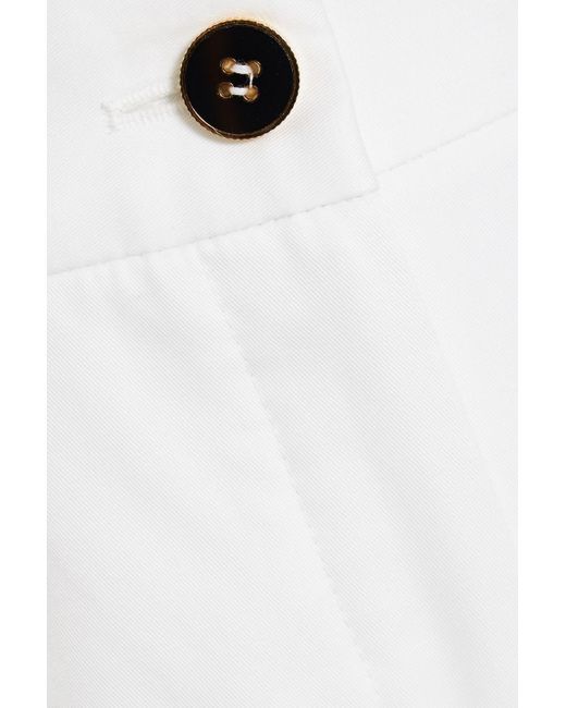 Dolce & Gabbana White Cotton-blend Twill Slim-leg Pants