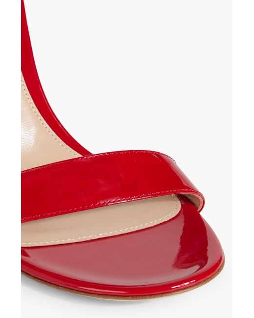 Gianvito Rossi Red Portofino 80 Patent-leather Wedge Sandals