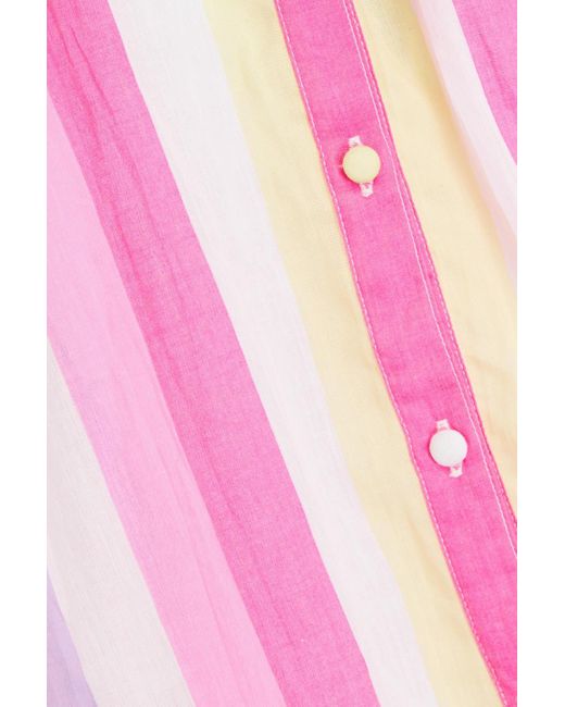 Maje Pink Oversized Striped Woven Shirt