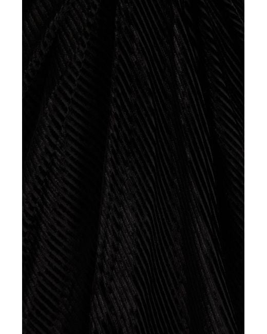 IRO Black Zely beflocktes minikleid aus voile mit wickeleffekt