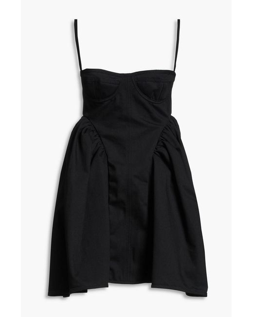 CECILIE BAHNSEN Black Ovid Denim Mini Dress