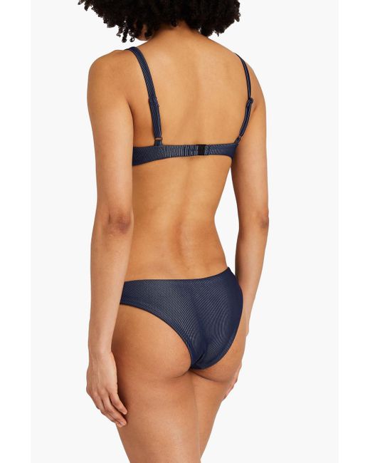 Onia Blue Marilyn Ribbed Underwired Bikini Top