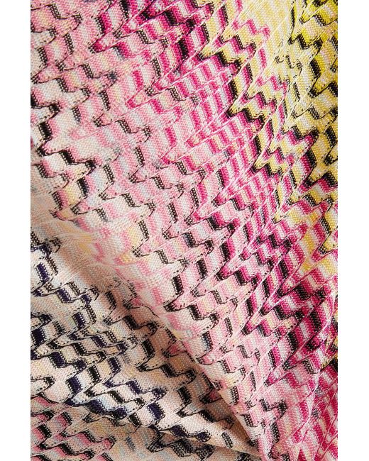 Missoni Pink Lace-trimmed Crochet-knit Mini Skirt