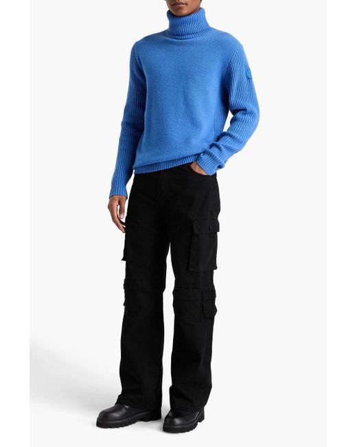 Fusalp Blue Guillame Wool And Cashmere-blend Turtleneck Sweater for men