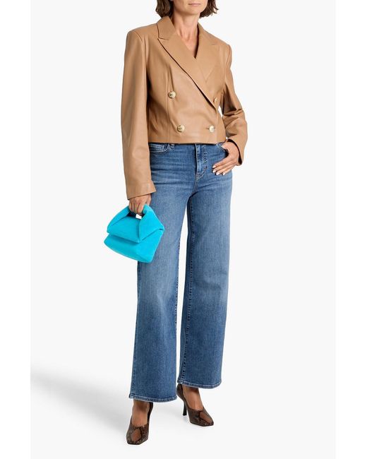 FRAME Blue Le Slim Palazzo High-rise Wide-leg Jeans