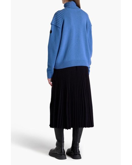 Fusalp Blue Wool And Cashmere-blend Turtleneck Sweater