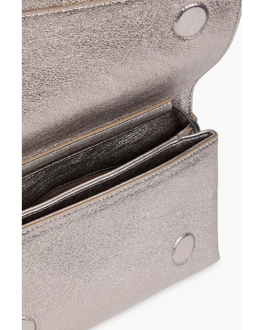 Brunello Cucinelli Gray Textured-leather Shoulder Bag