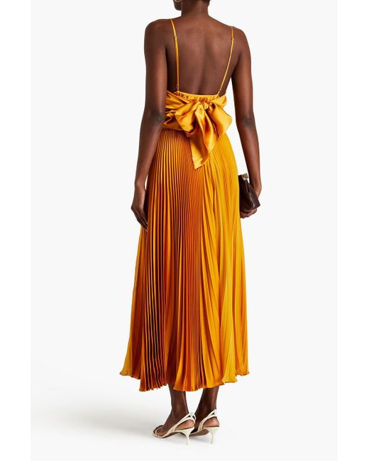 TOVE Orange Bow-detailed Silk-satin Camisole
