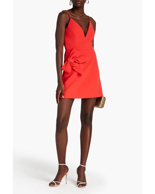 Rebecca Vallance Red Ally Bow-embellished Crepe Mini Dress