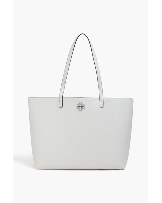 Tory Burch White Mcgraw Pebbled-Leather Tote
