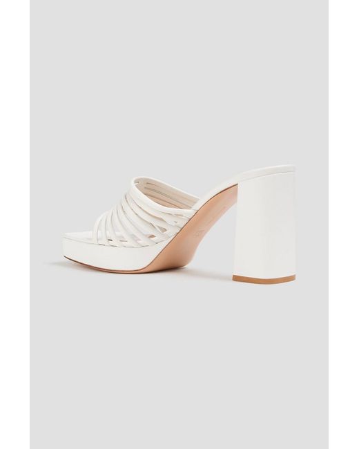 Gianvito Rossi White Leather Platform Mules