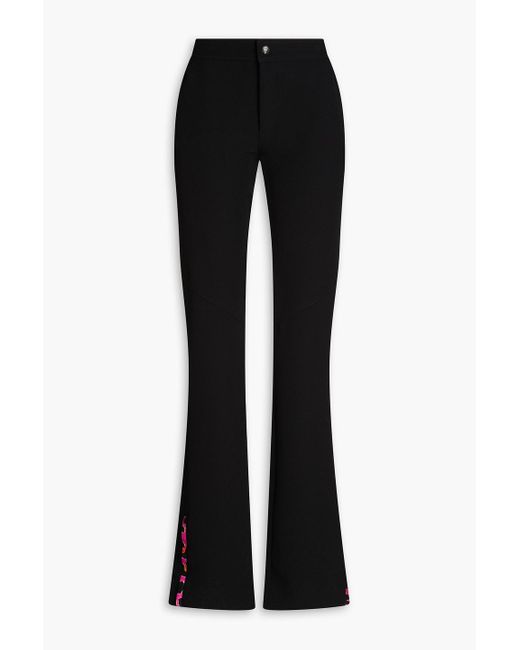 Emilio Pucci Black Twill-trimmed Stretch-crepe Flared Pants
