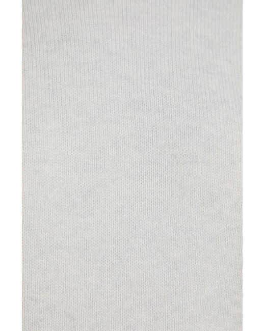 Brunello Cucinelli White Bead-Embellished Cashmere Turtleneck Sweater
