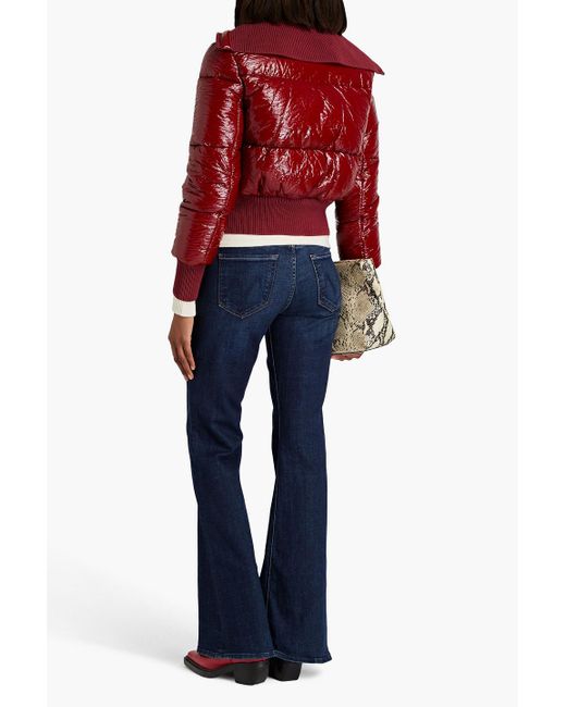 Zimmermann Red Quilted Faux Patent-leather Down Jacket