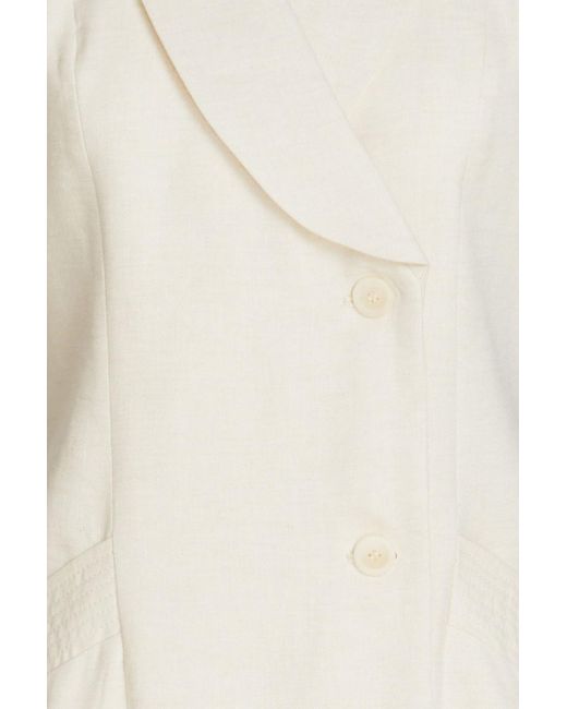 Claudie Pierlot Natural Resa Cotton-blend Mini Shirt Dress