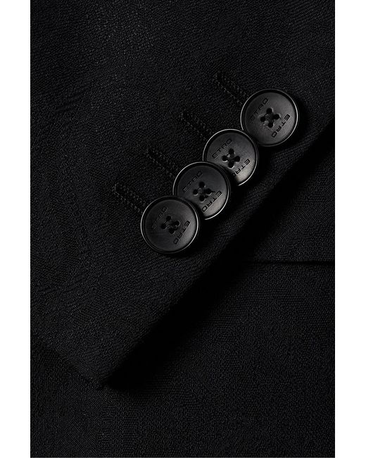 Etro Black Wool And Silk-Blend Jacquard Tuxedo for men