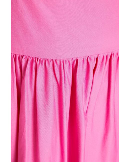 Vivetta Pink Gathered Cotton-blend Midi Dress