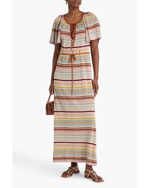 Zimmermann Multicolor Metallic Striped Intarsia-Knit Maxi Dress