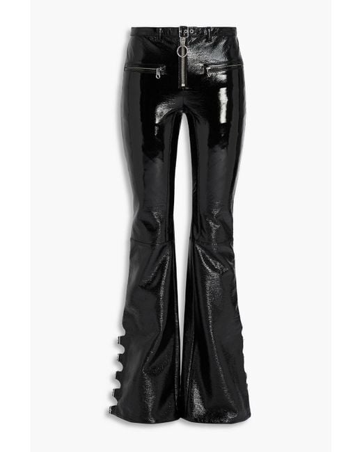 Courreges Black Buckled Cotton-Blend Bootcut Pants