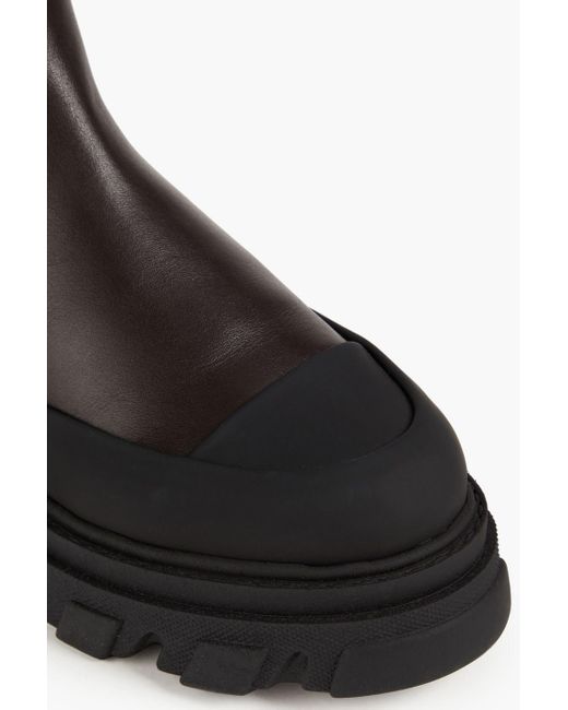 Ganni Black Two-tone Leather Ankle Boots