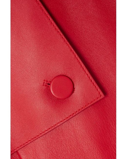 Gabriela Hearst Red Fontana Double-Breasted Leather Trench Coat