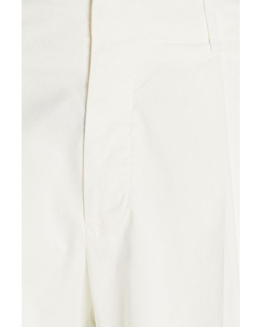 Incotex Chinohose mit schmal zulaufendem bein aus twill aus einer baumwoll-leinenmischung in White für Herren