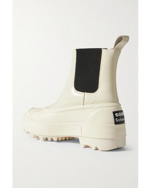 Sorel x Proenza Schouler Natural Sorel Caribou Leather And Rubber Platform Chelsea Boots
