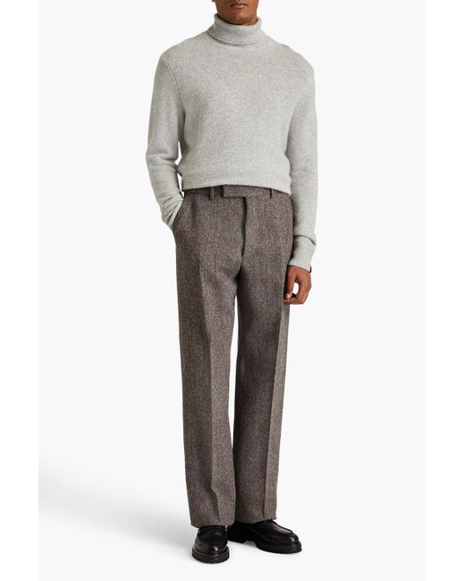 Thom Browne Gray Herringbone Wool-tweed Pants for men