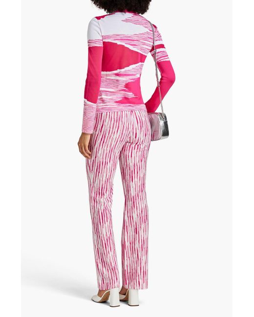 Missoni Pink Crochet-knit Flared Pants
