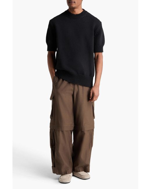 Jil Sander Black Cotton-Blend Sweater for men