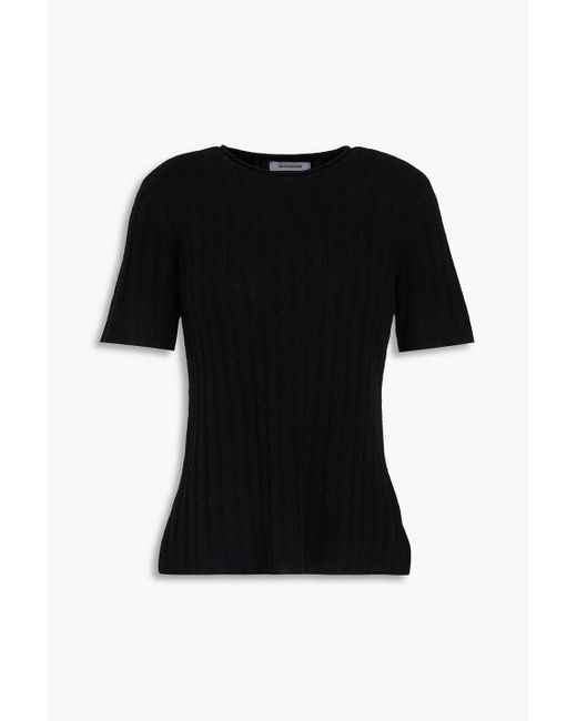 NAADAM Black Gerippter kaschmirpullover