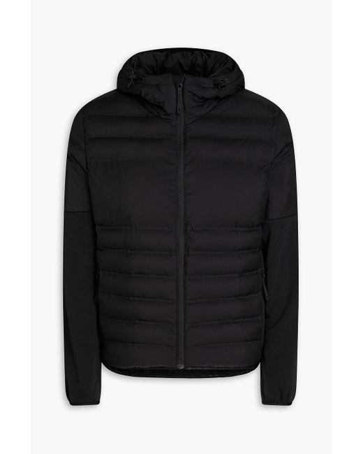 Aztech Mountain Black Quilted Fleece-paneled Shell Hooded Ski Jacket for men
