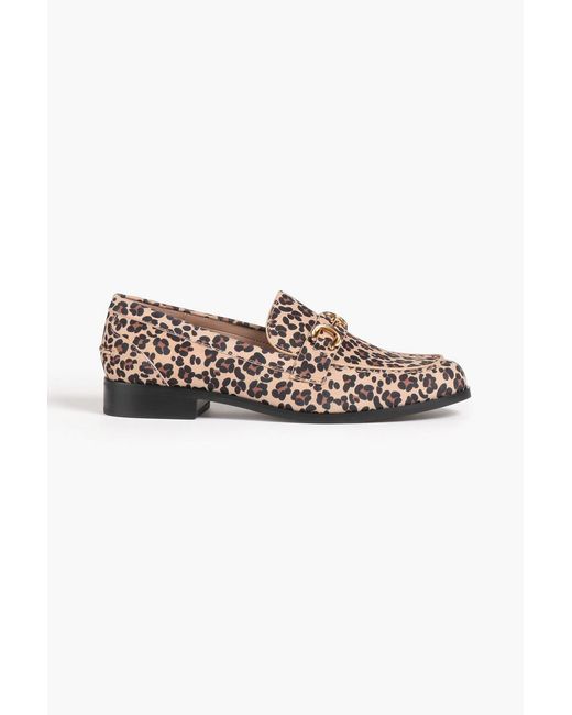 Stuart Weitzman Multicolor Owen Leopard-print Suede Loafers
