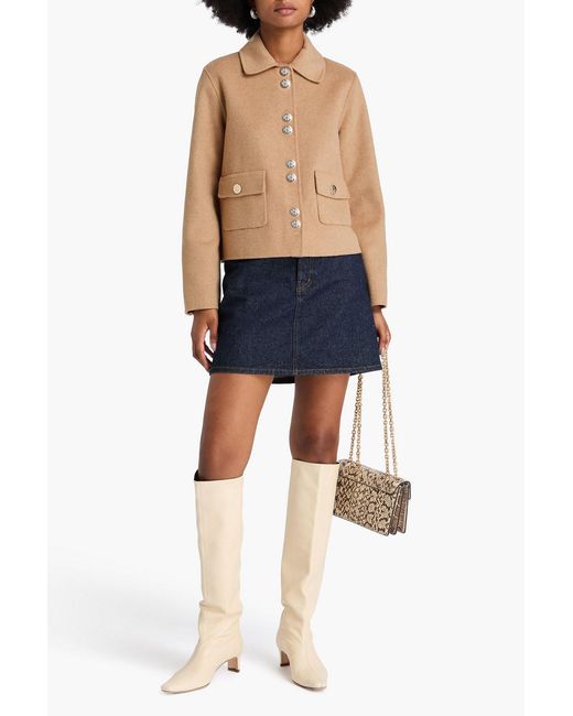 Maje Natural Wool-Blend Felt Jacket