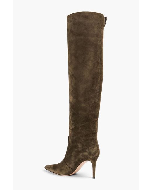 Gianvito Rossi Brown Hansen Suede Over-the-knee Boots