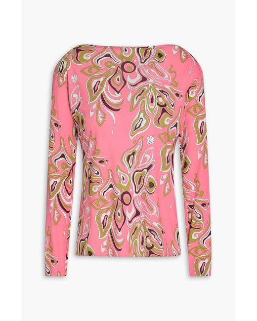 Emilio Pucci Pink Bedruckte bluse aus crêpe de chine