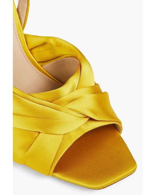 Sam Edelman Yellow Lavender sandalen aus satin mit twist-detail