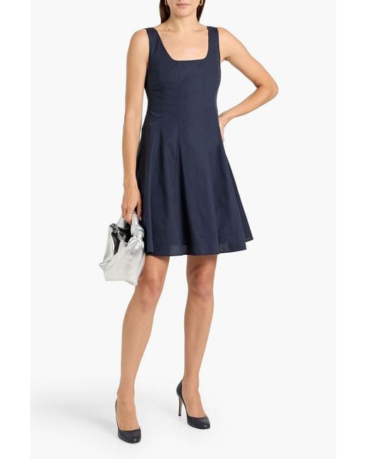 theory flare mini dress Theory Flare Cotton-blend Piqu Mini Dress In White