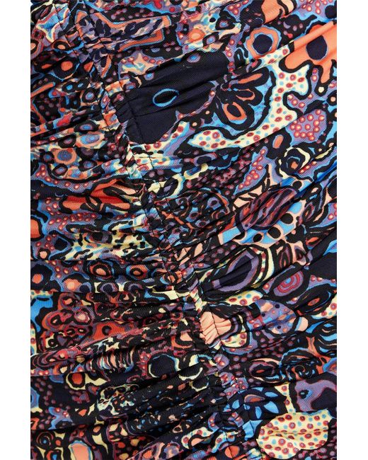A.L.C. Multicolor Nolan Ruched Printed Jersey Mini Dress