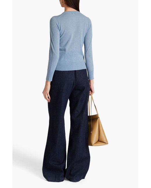 Tibi Blue Wool-blend Cardigan