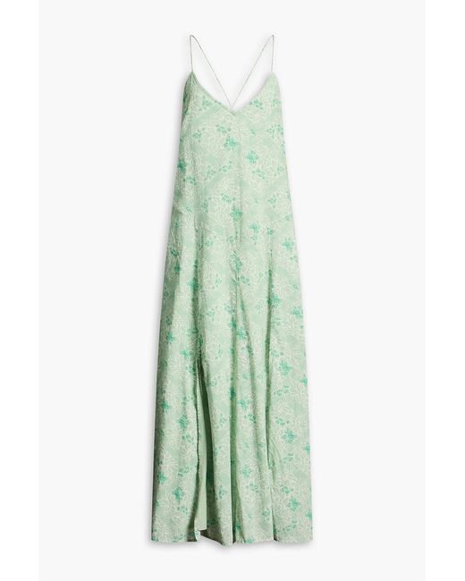 HANNAH Green Veronica Printed Cotton-voile Maxi Dress