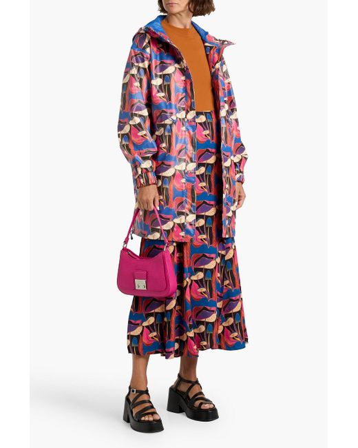 Farm Rio Red Printed Shell Hooded Raincoat