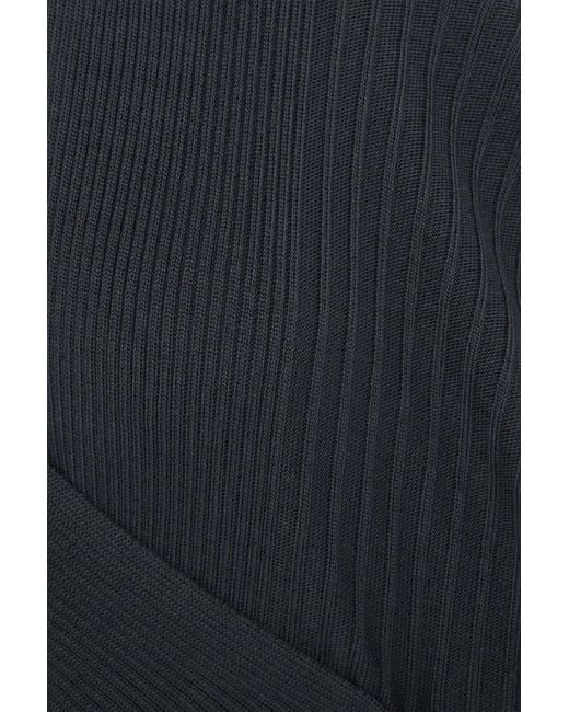 Joseph Blue Poncho aus gerippter merinowolle