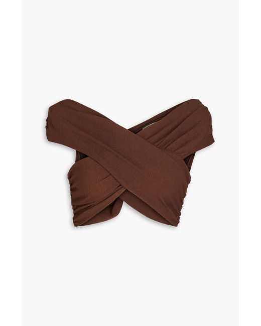 Mara Hoffman Brown Lorina bikini-oberteil aus stretch-matelassé