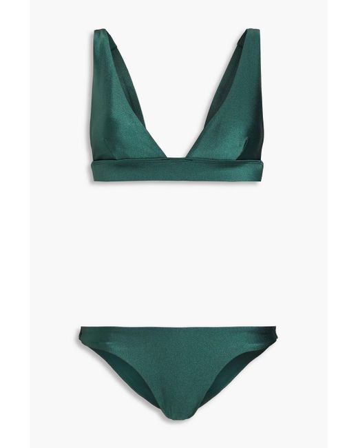 Zimmermann Estelle Triangle Bikini in Green | Lyst